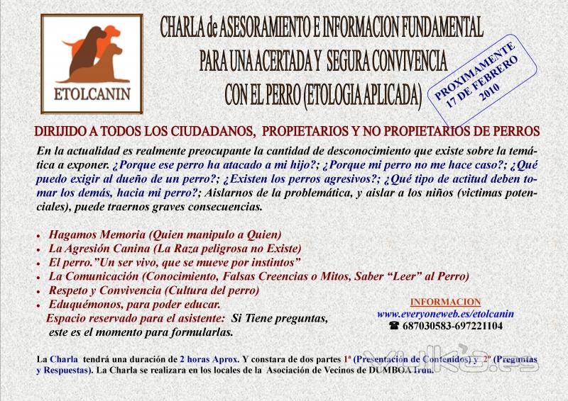 Charlas/Taller  ETOLOGIA CANINA