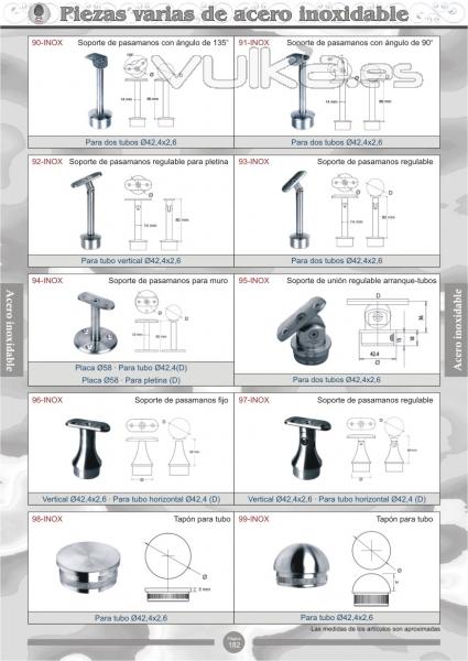 Piezas de acero inox