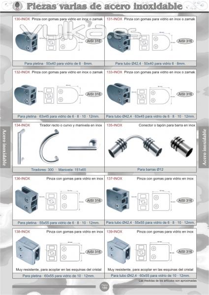 Piezas de acero inox