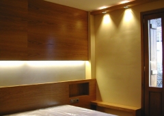 Reforma de vivienda mobiliario a medida e iluminacion en el dormitorio