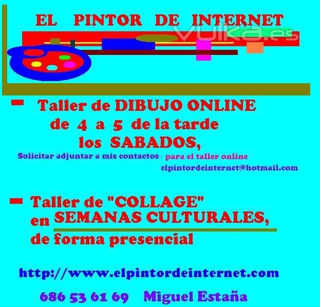 Taller de Dibujo ONLINE y Taller de COLLAGE (Semanas Culturales)