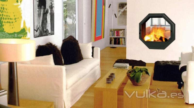 Chimenea Arkiane modelo Octuor mural doble cara