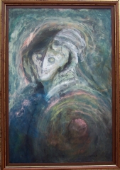 Marte., dios de la guerra., leo sobre lienzo. 195x130 cm. ao 1986
