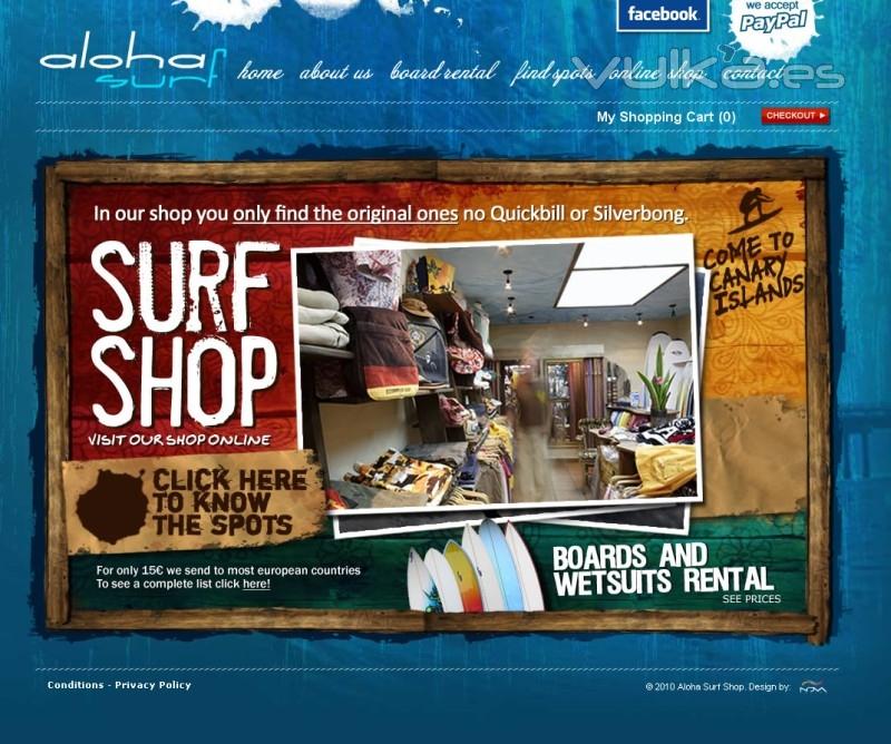 Web de Aloha Surf Shop (www.alohasurfshopgrancanaria.com)<BR>Con ms de 10 de aos en el mercado ofrece lo ltimo ...