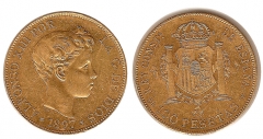 100 pesetas Alfonso XIII 1897. Estrellas 18-97