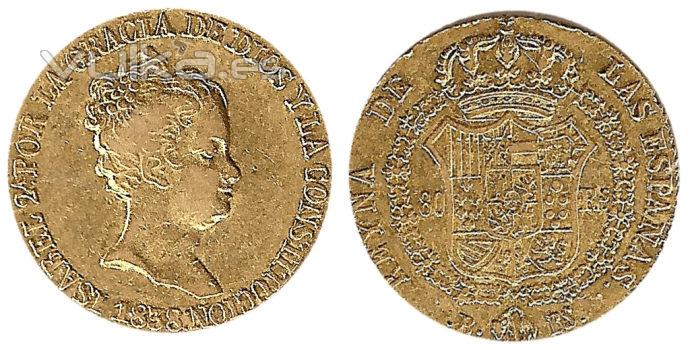 80 reales 1838 Barcelona