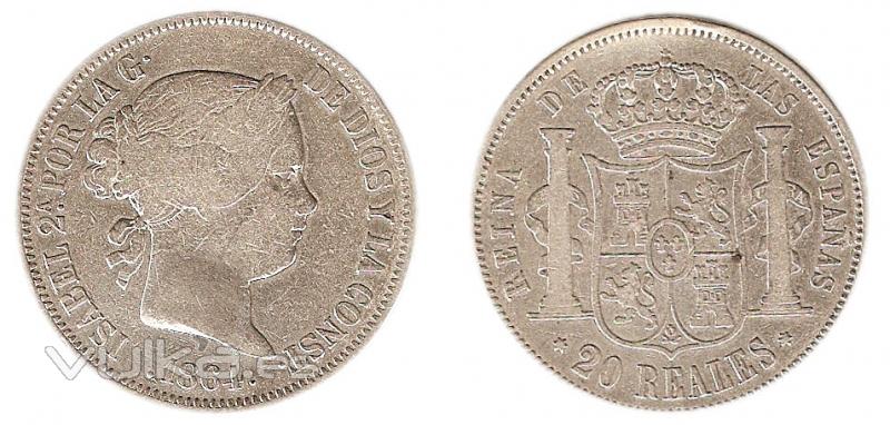 20 reales Isabel 2ª 1864 Madrid