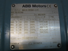 Placa de caracteristicas motor abb de 250 kw
