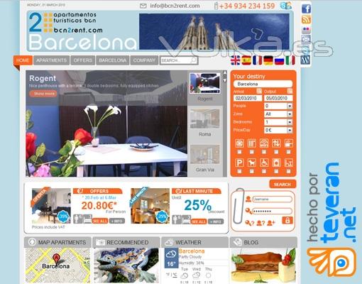 Diseo de pgina web de teveran para bcn2rent.com