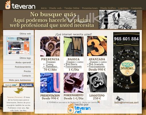 Diseño de página web de teveran para teveran.net