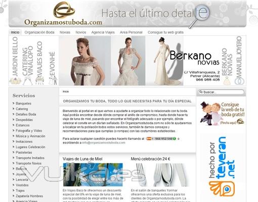 Diseño de página web de teveran para organizamostuboda.com