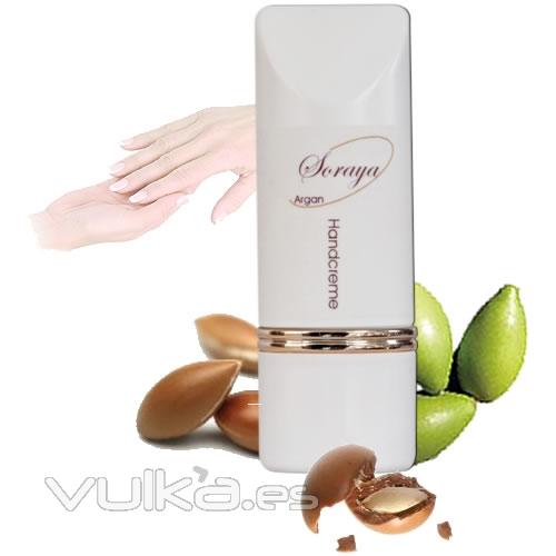 Serie Soraya: Crema de manos con aceite de argan biolgico. La composicin del aceite de rgan, el oro lquido ...