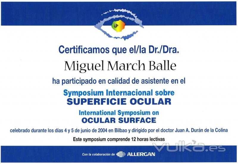 SYMPOSIUM INTERNACIONAL SOBRE SUPERFICIE OCULAR. BILBAO. 2.004.