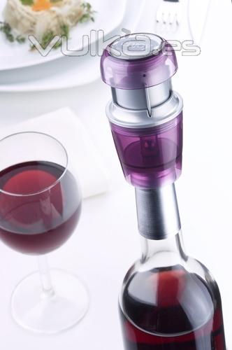 Vacuometro vinos evita una vez abierta la botella qure se oxide el vino