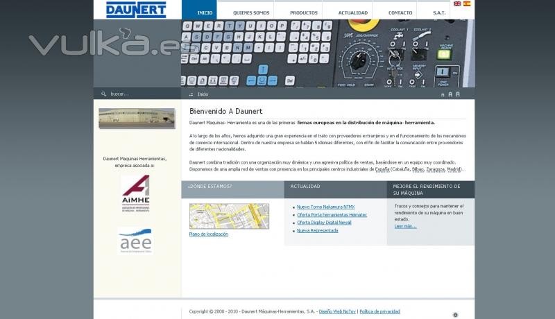 Web Corporativa Tecnologa: HTML, CSS, Flash, PHP, MySQL Idiomas: Espaol, Ingls Link: www.daunert.es