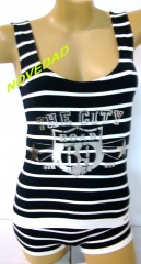 Art 7557 camiseta sra s/c mod new york, talla m - g colores: negro, gris y blanco