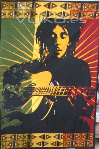 PAUELOS GIGANTES BOB MARLEY 155 X 225 cms EN ALGODON