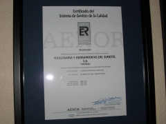 Certificado aenor de mahessa de murcia.
