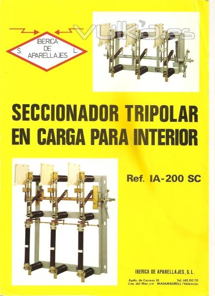 PORTADA CATALOGO SECCIONADOR TRIPOLAR AO 1977.