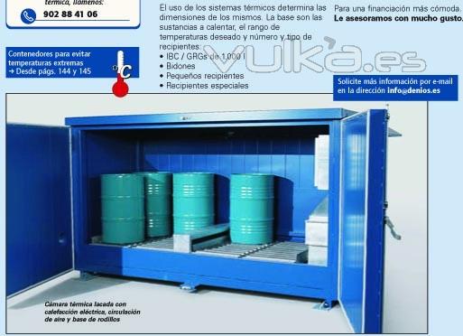 Hornos, almacenes prefabricados calefactados para bidones DENIOS