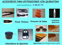 Utensilios para extensiones con queratina == www.chantalhair.es
