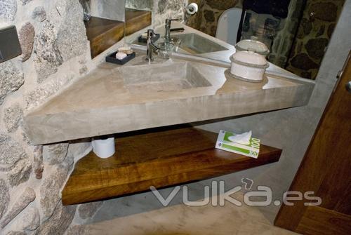 lavabo de obra en microcemento