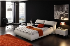Cama bed-615 + 2 mesillas, color blanco - divan abatible-