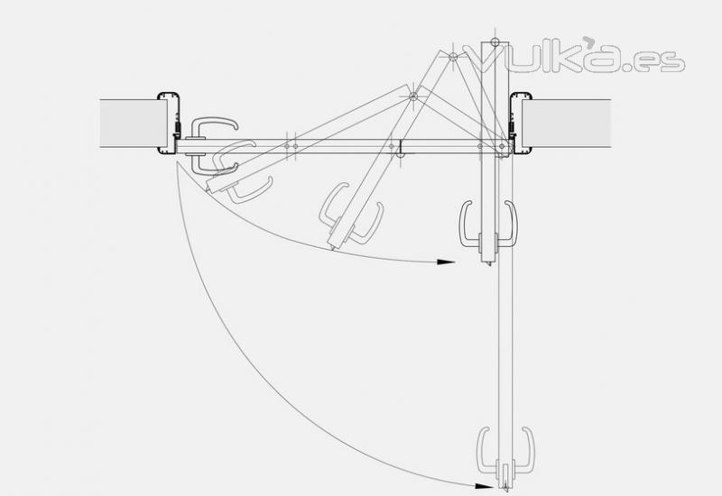 Puerta ahorro espacio, seccin horizontal