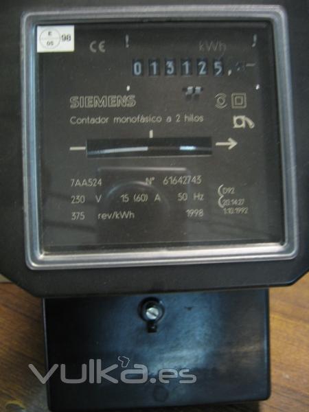 CONTADOR SIEMENS MONOF.ACTIVA 15-60A.230V.AO 1998.