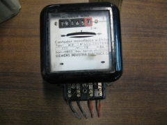 Contador siemens monofactiva 15 a 220v verificado el 3 de julio de 1968