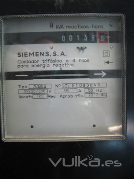 CONTADOR SIEMENS REACTIVA 15 A. 3X220/380V. AOS 80.