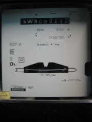 Contador schlumberger activa simple tarifa 15-60 a 3x220/380v ano 1987