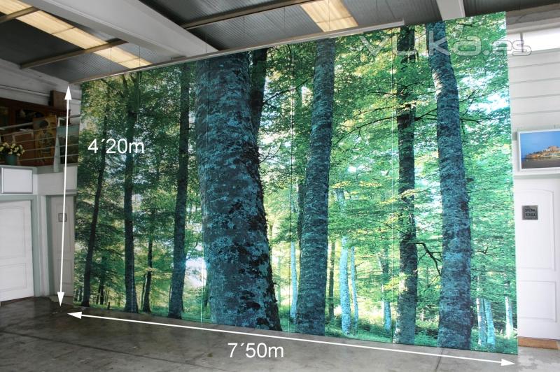 lona impresa + bastidor  4,2x7,5 m