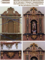 Restauracion de retablo dorado y marmorizado retablo pequeno, dorado y marmorizado (iglesia parroquial de