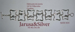 Pulsera cuadrado doble plata 1º ley