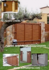 Puertas de jardin corredera motorizada de pvc madera