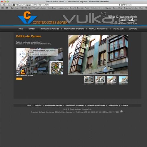 Web diseñada para Constructora Vegalpa