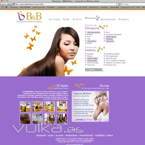Web diseada para Centro de belleza B&B Belleza