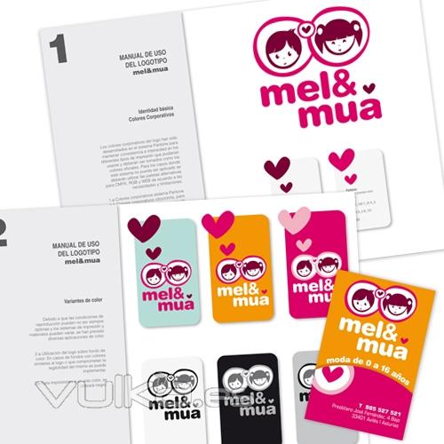 dentidad Corporativa + Papelera comercial para Mel&Mua ropa infantil