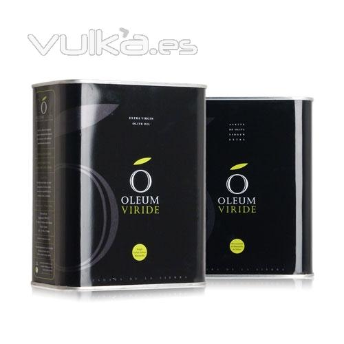 Latas de aceite de oliva virgen extra ecológico Oleum Viride (2 litros)