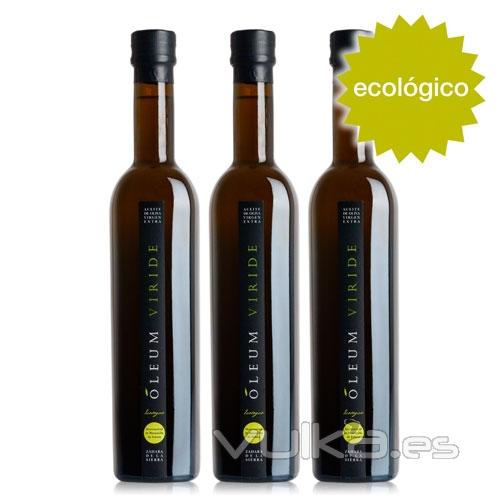 Pack de 3 botellas de aceite de oliva virgen extra ecolgico Oleum Viride