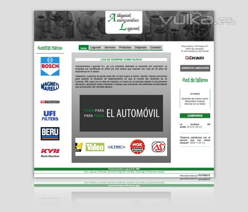 Web Autorecambios Lagunak I