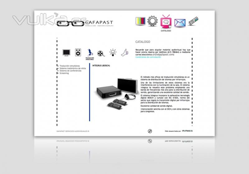 Web Gafapast Servicios Audiovisuales II