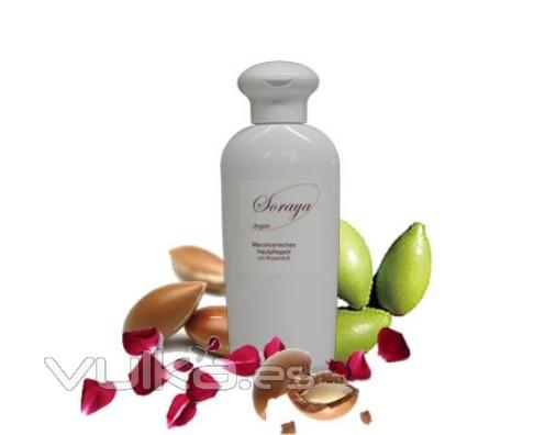 Serie Soraya: Aceite de argan y almendras dulces con fragancia de aceite de rosa pura.