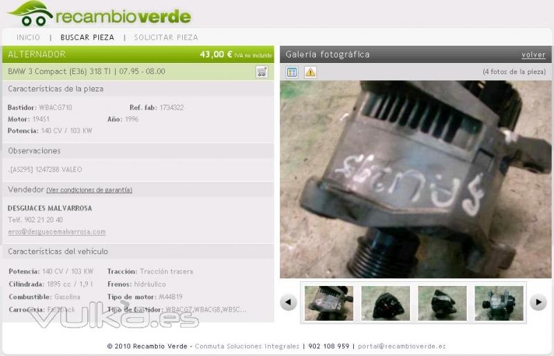 alternador bmw 3 compact 318 TI