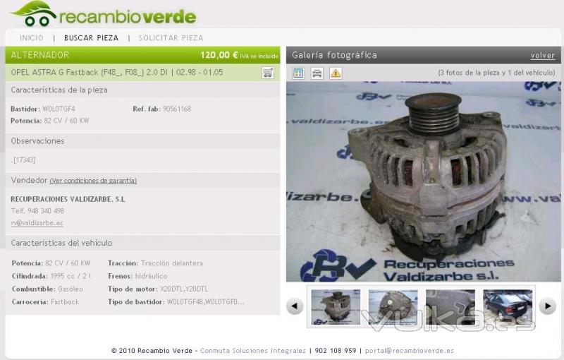 alternador opel astra 2.0 