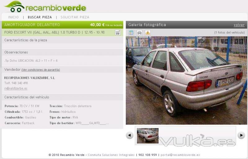 amortiguador ford escort 1.8 turbo d