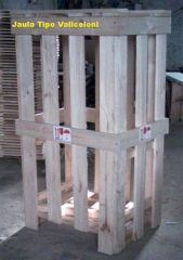 Jaula de madera con base paletiza