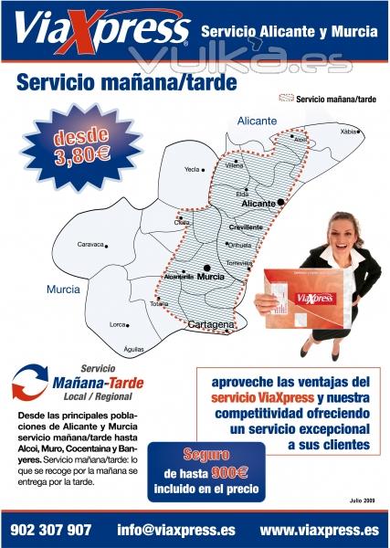 Servicio desde Alicante y Murcia