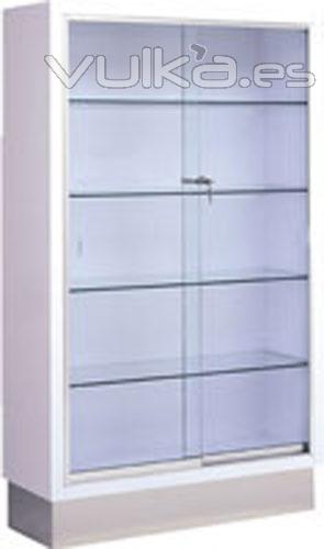 Vitrina para antequirofano. Fabricada en Acero Esmaltado epoxi. Peana Acero Inox. Puertas correderas de cristal. ...